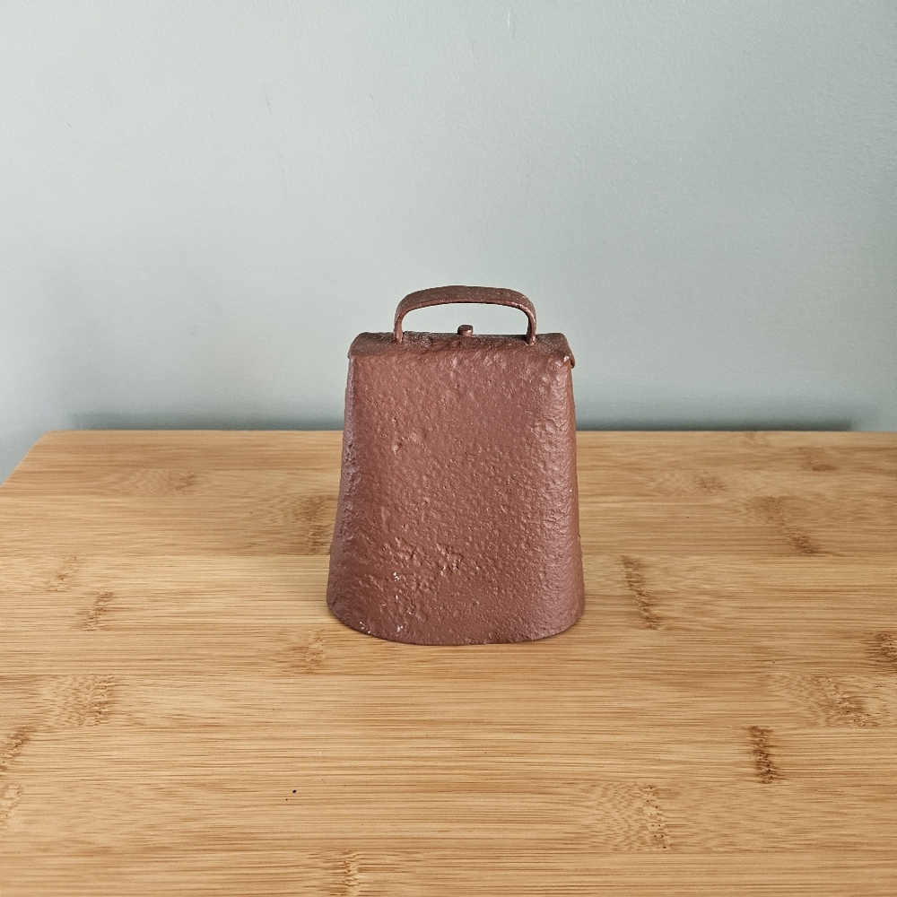 Rustic Brown Metal Cowbell. Vintage